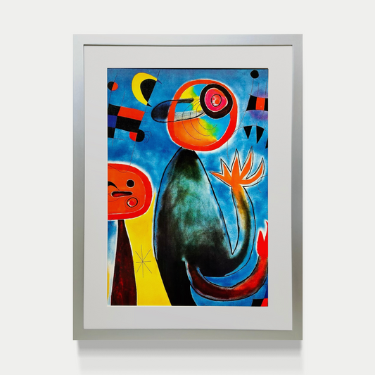 Escaleras cruzan el cielo azul - Joan Miró