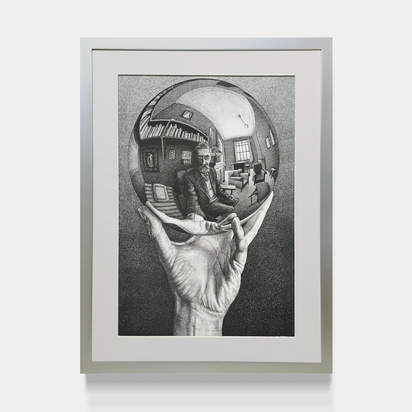 Mano con esfera reflectante - M.C Escher