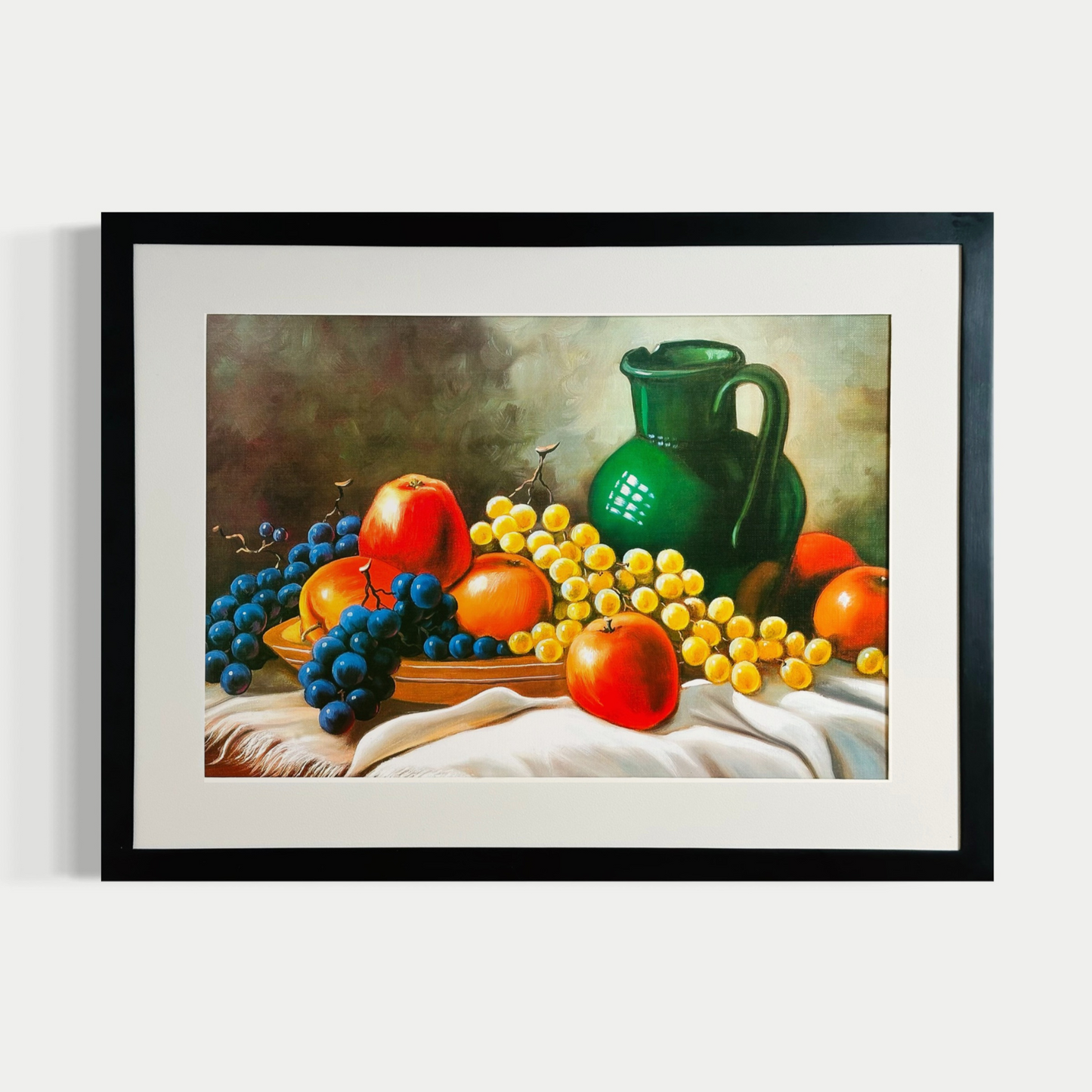 Jarrón verde con frutas de estación - Albert Williams