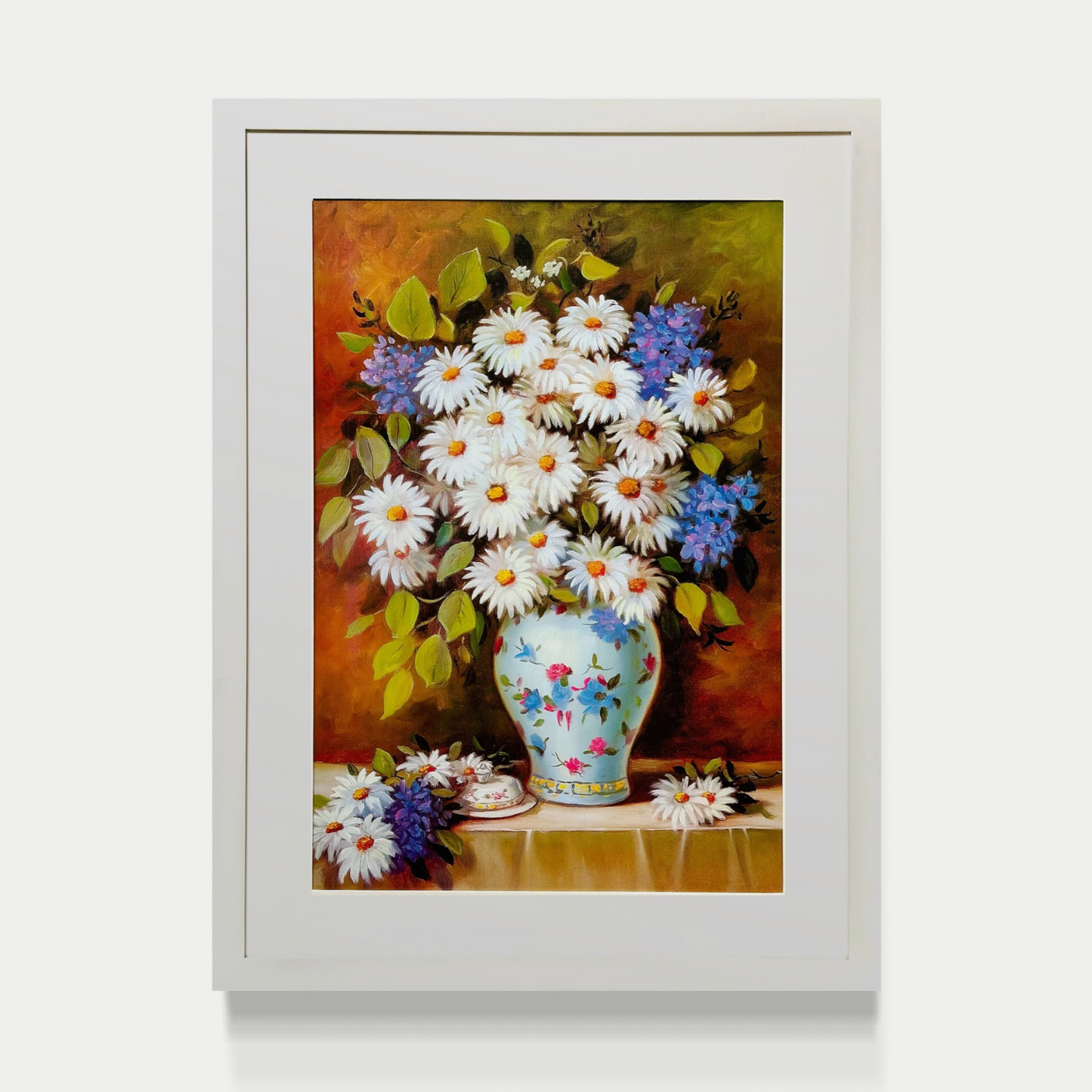 Margaritas en Jarrón celeste - R.Renon