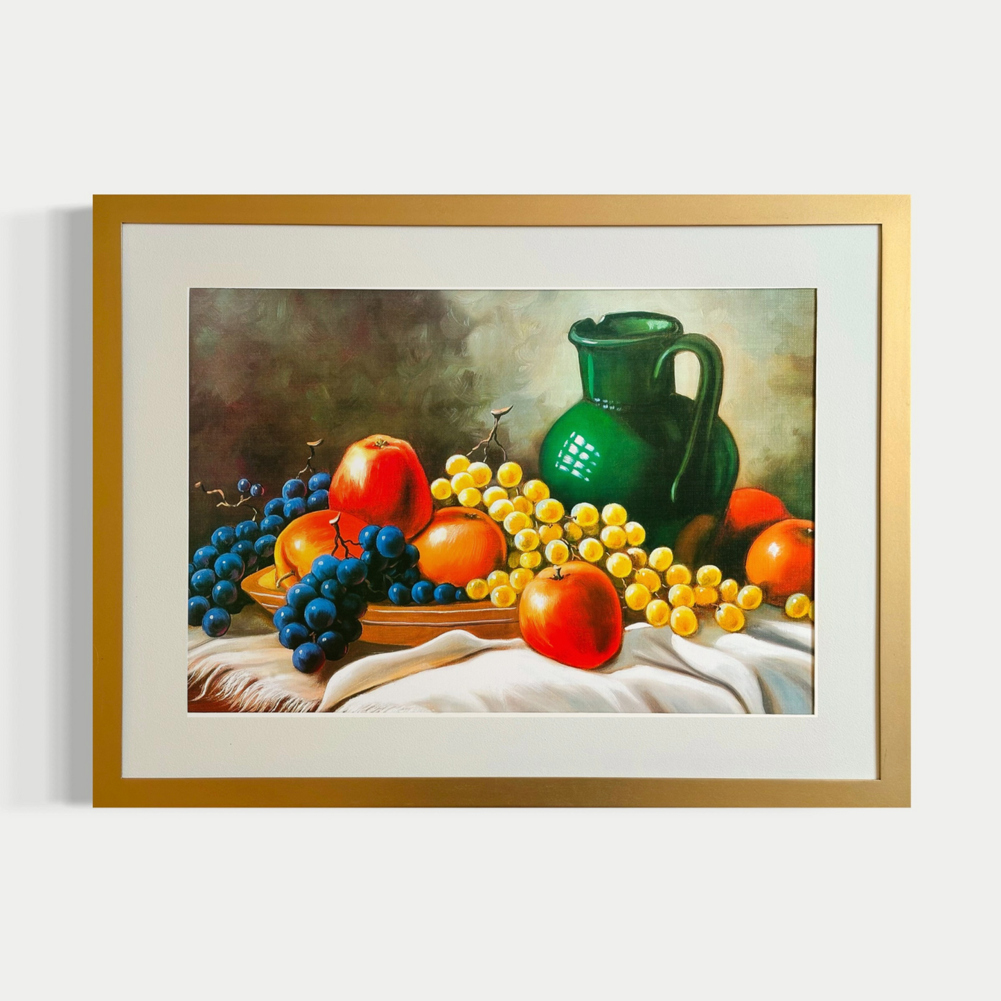 Jarrón verde con frutas de estación - Albert Williams