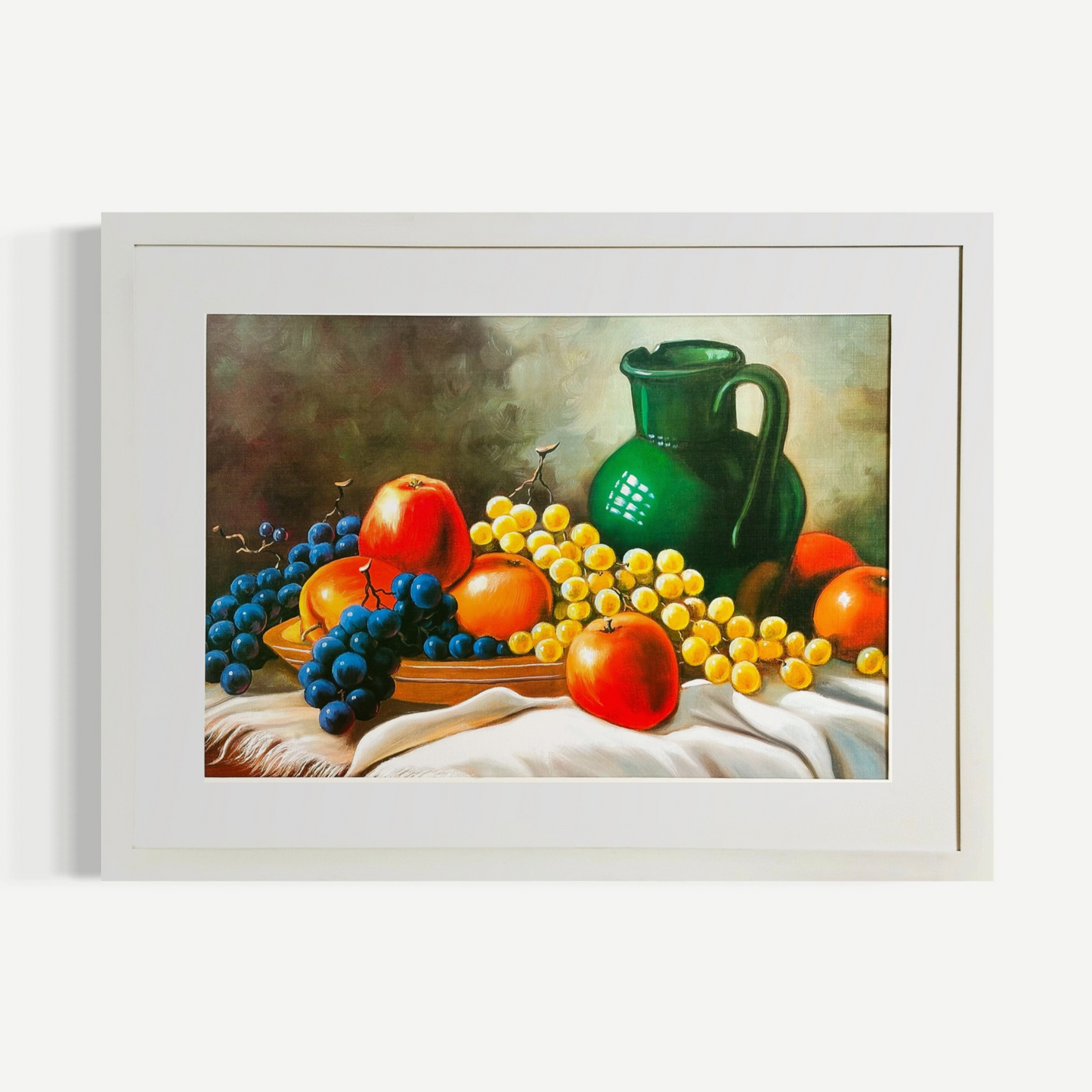 Jarrón verde con frutas de estación - Albert Williams
