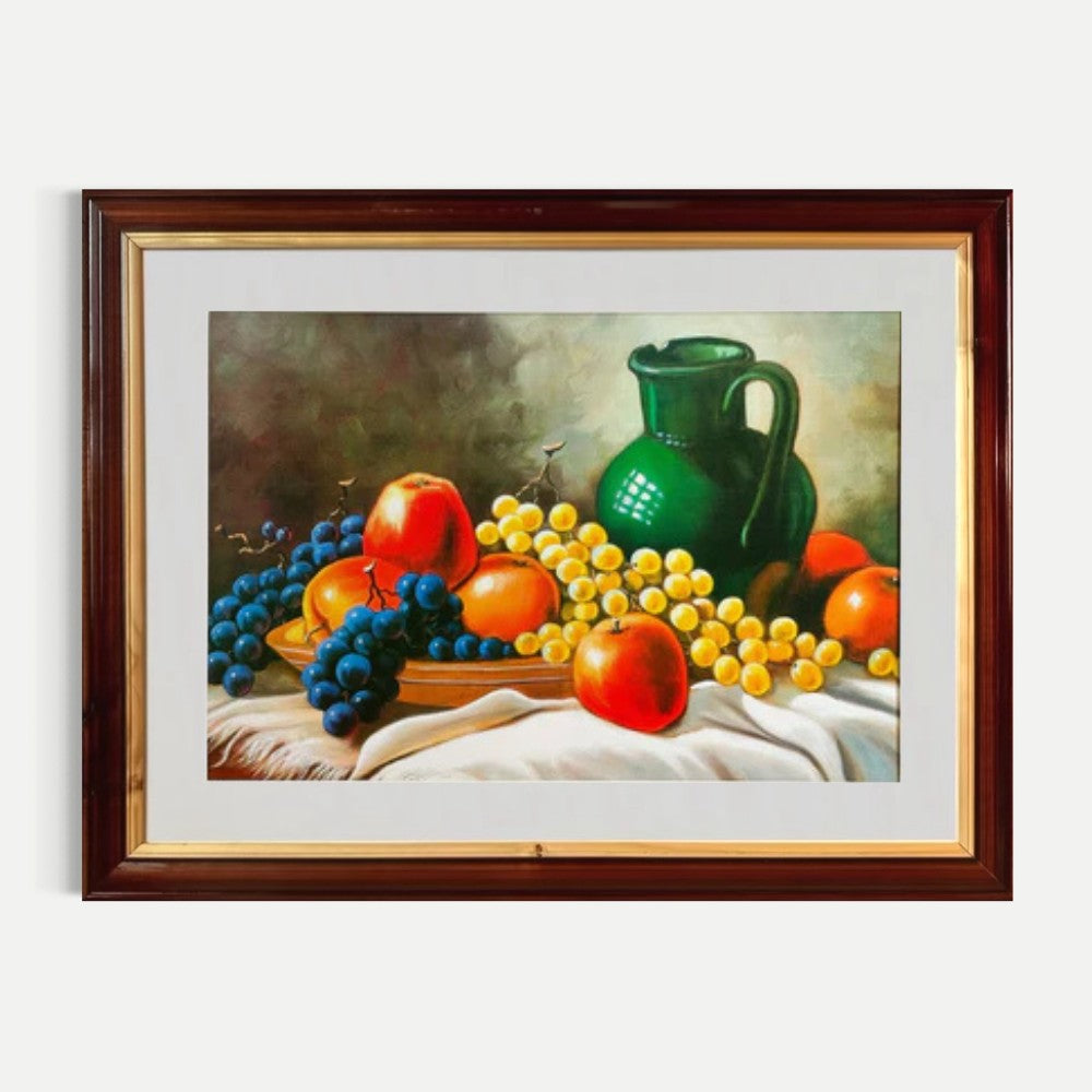 Jarrón verde con frutas de estación - Albert Williams